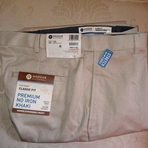 Haggar Mens Dress KHAKI Pant